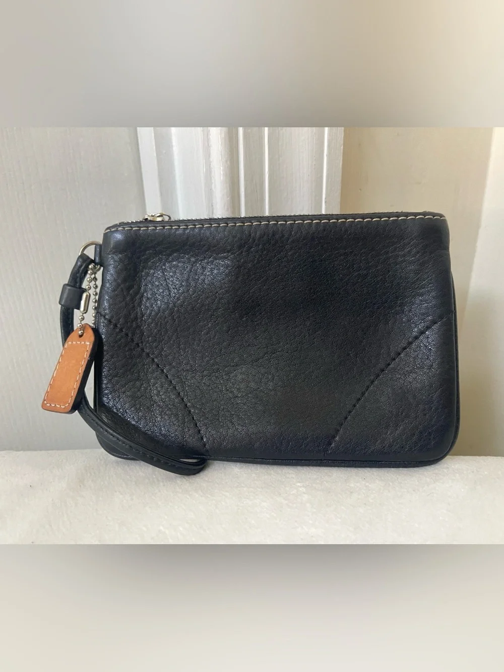 Coach vintage Black Pebbled Leather Wristlet